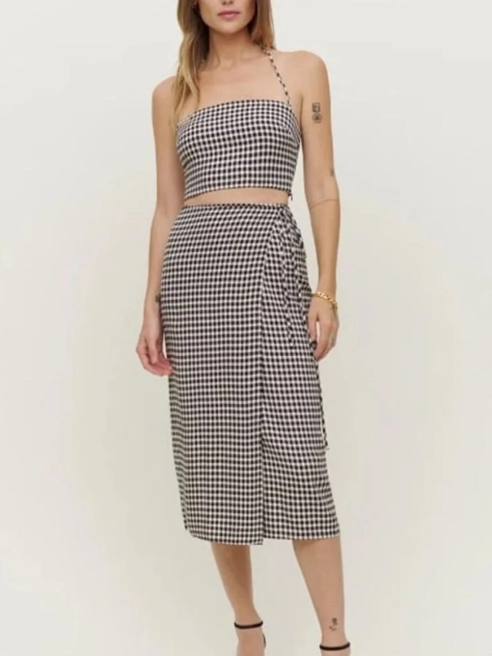 NWT REFORMATION Voyage 2 piece Set in Black Gingham - Picture 2 of 6